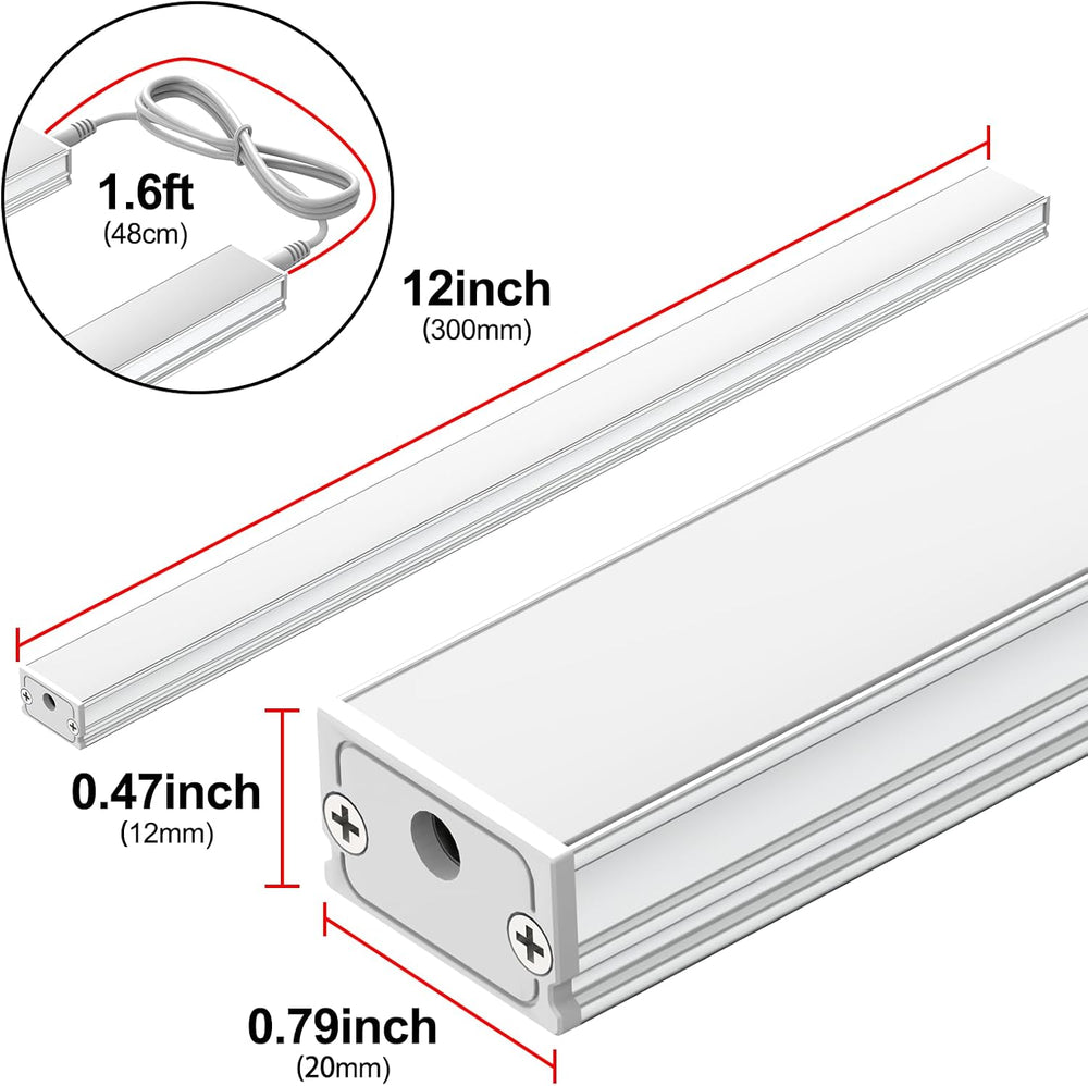 ASOKO Dimmable LED Under Cabinet Lights 2700K, 3 Pcs 12" Linkable