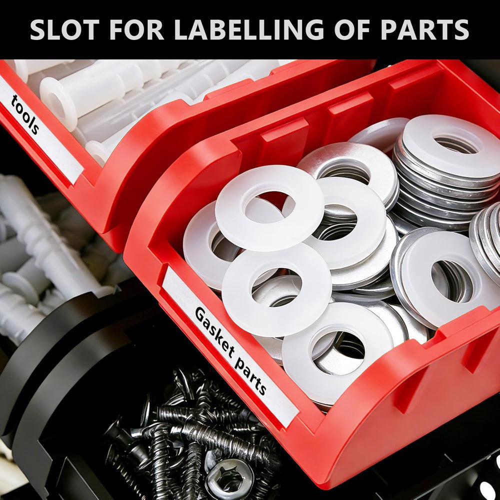 90Pcs Plastic Wall Mounted Storage Bins Parts Rack Nuts And Bolt Bins Organiz...