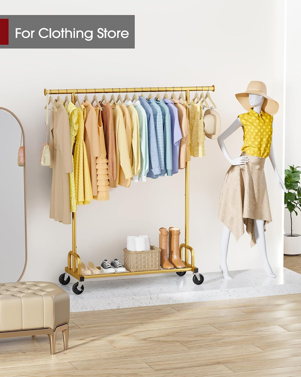 Sakugi Clothes Rack - Large-Capacity Clothing Racks for Hanging Clothes with ...