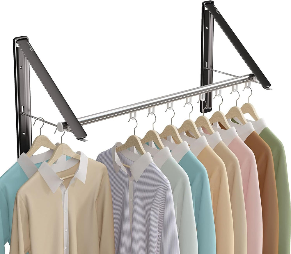 Folding Clothes Hanger Rack Wall mounted for Laundry Clothes Drying Rack