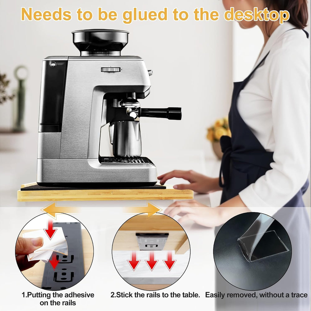 MinBoo Bamboo Appliance Slider,Sliding Tray for Coffee Maker, Kitchen Counter...