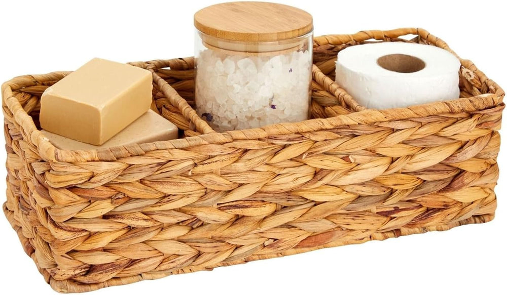 Farmlyn Creek 3-Section Rectangular Wicker Basket - Three Compartment Toilet ...