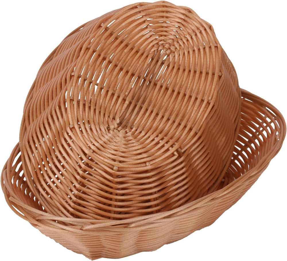 10 Pack 11 Inches Oval Wicker Bread Basket