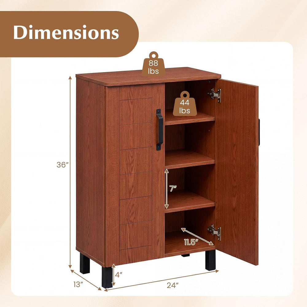GIANTEX 5-Tier Shoe Storage Cabinet for Entryway (Brown)