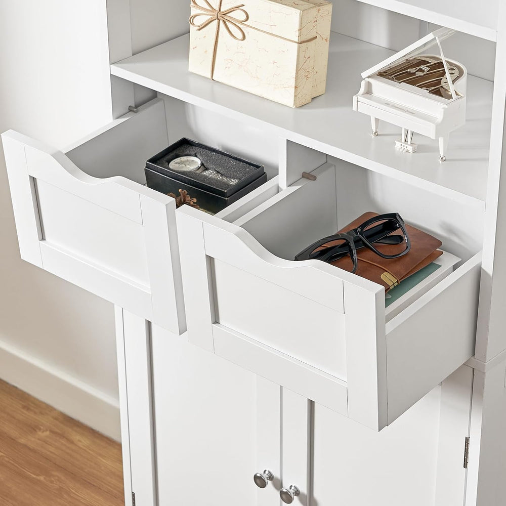Iwell Tall Bathroom Cabinet, Storage Cabinet with Adjustable Shelves, Bathroo...