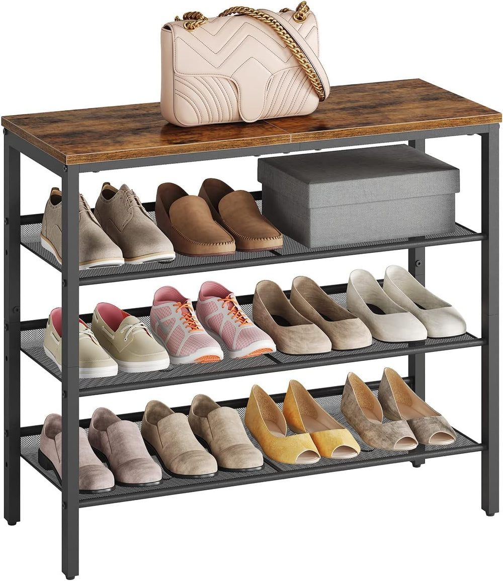 HOOBRO Shoe Rack for Entryway, 4-Tier Shoe Organizer with Adjustable Mesh She...