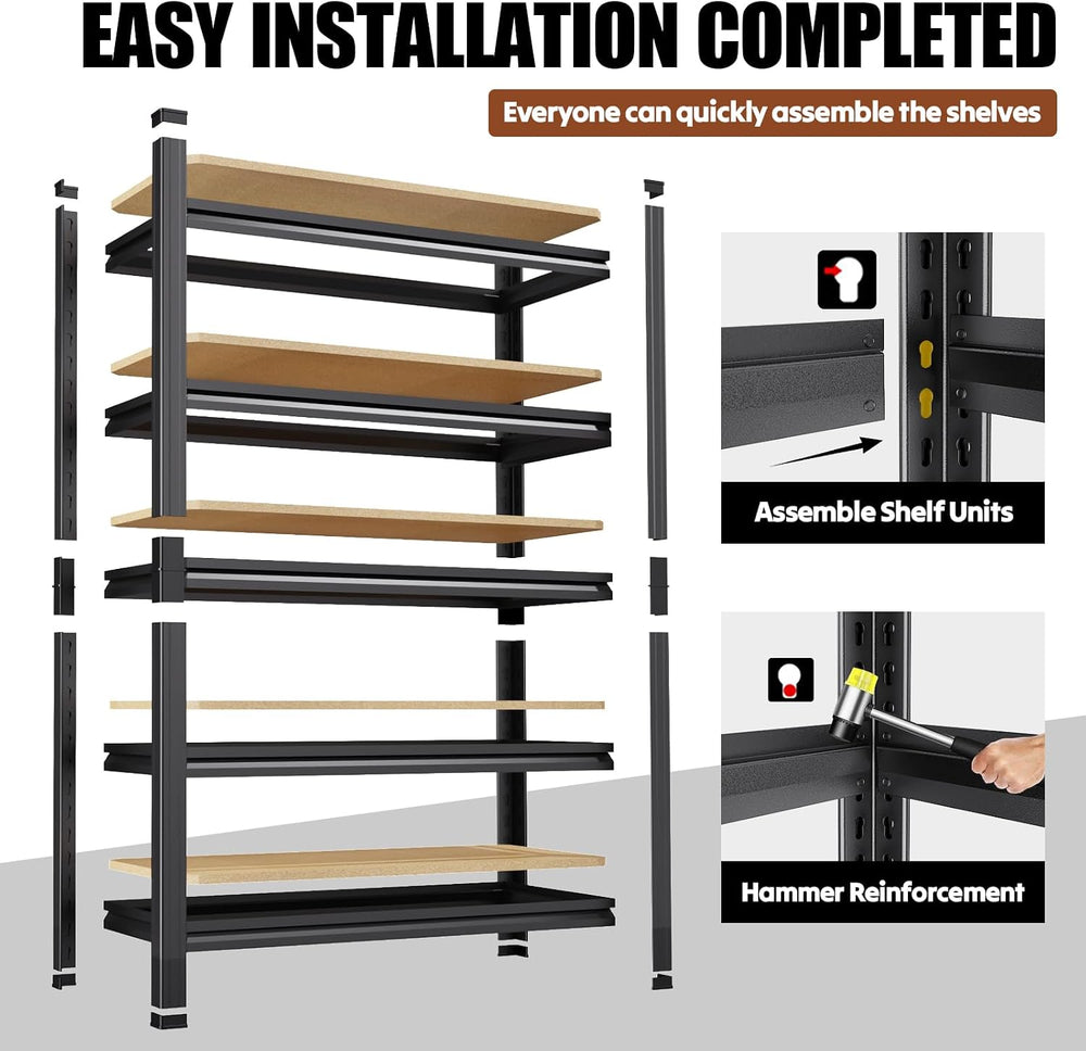 71.2''H Storage Shelves, 2500lbs Garage Shelving,Adjustable Heavy Dut...
