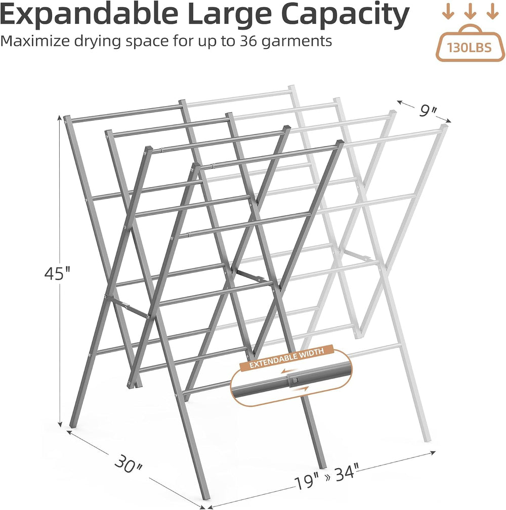 STORAGE MANIAC Foldable Clothes Drying Rack Clothing for Indoor & Outdoor