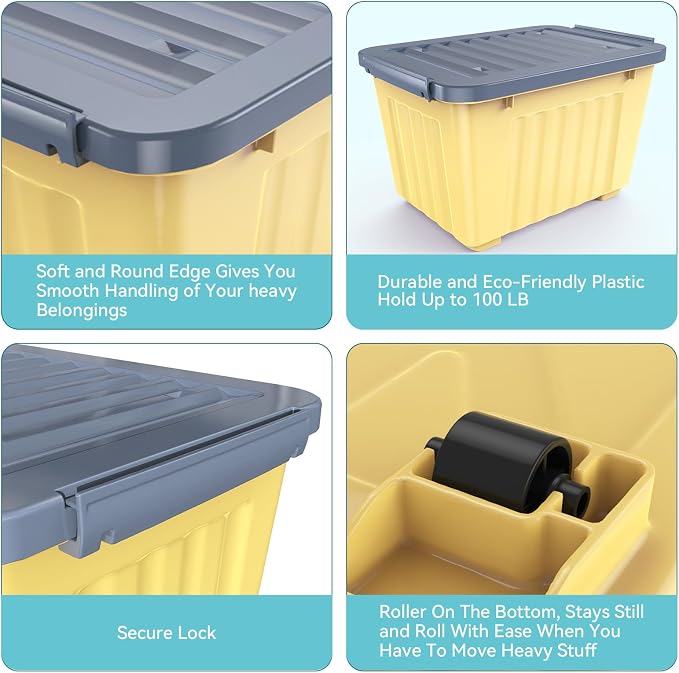 Nazhura Plastic Storage Bin, Stackable and Nestable Storage Boxes (6Pack)