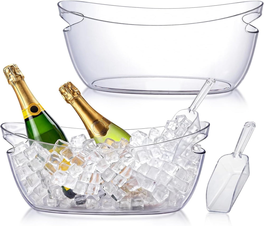 OBTANIM 2 Pack Clear Acrylic Ice Buckets Large Champagne Drink Cooler Storage...