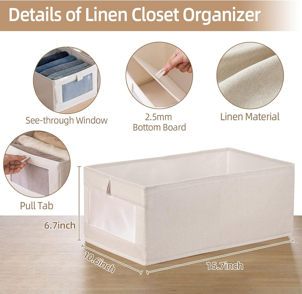 Linen Closet Organizers And Storage, 8 Pack Closet Storage Bins Linen Closet ...