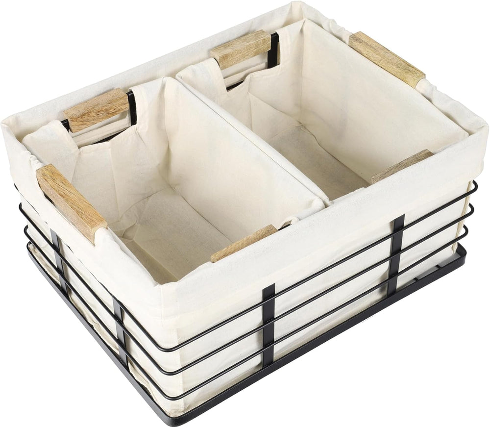 happimess Callan 3-Piece Industrial Wire Nesting Baskets 15", Black