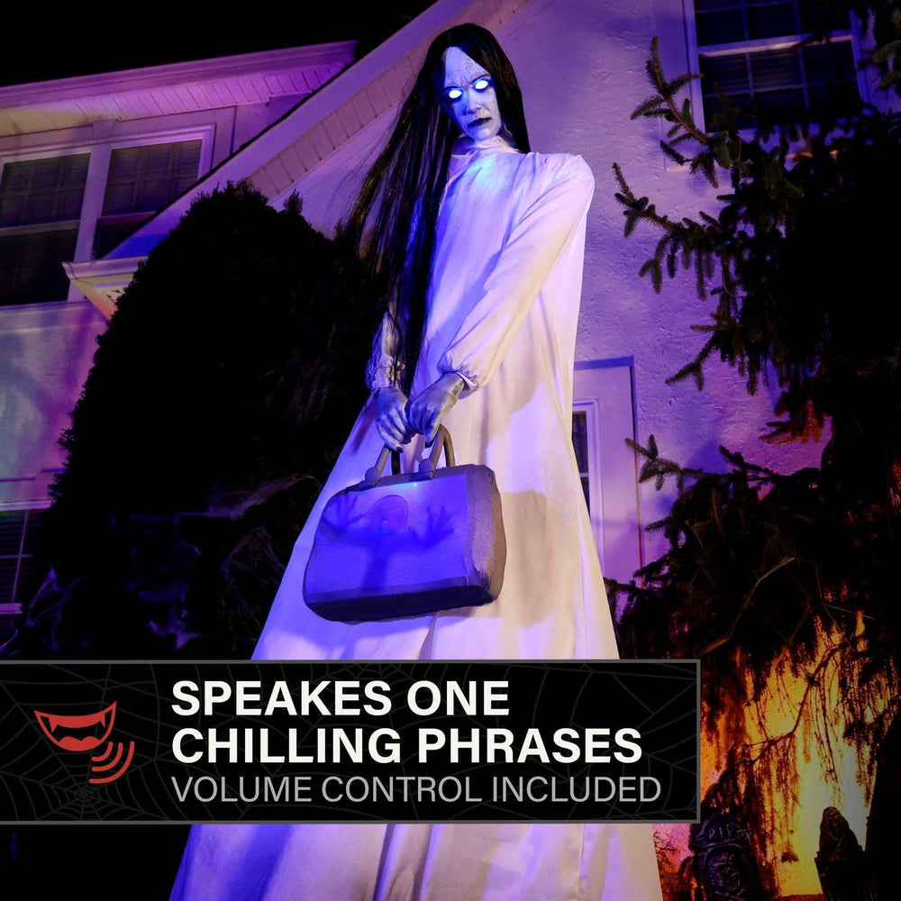 Haunted Hill Farm 6.9-Ft. Tall Specter Lady Ghost Halloween Animatronic