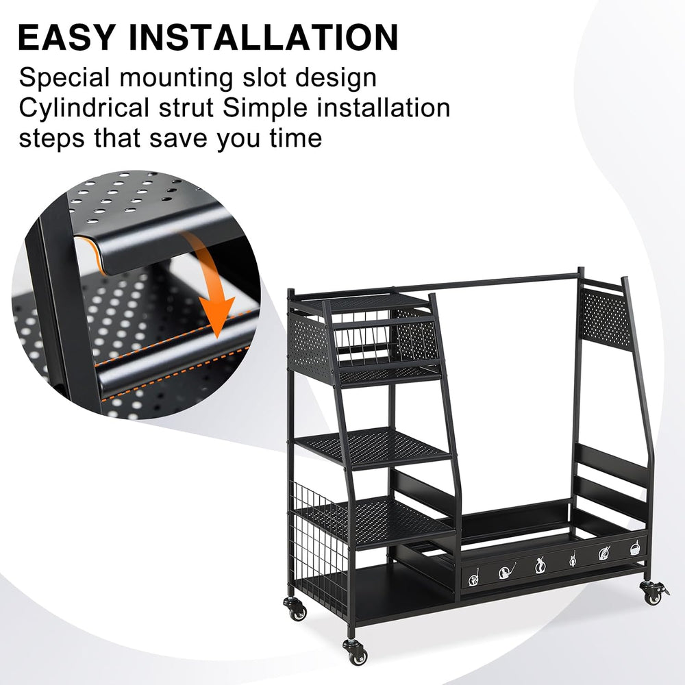 Lauren&Harold Golf Bag Organizer Garage Storage, Golf Storage Rack Stand ...