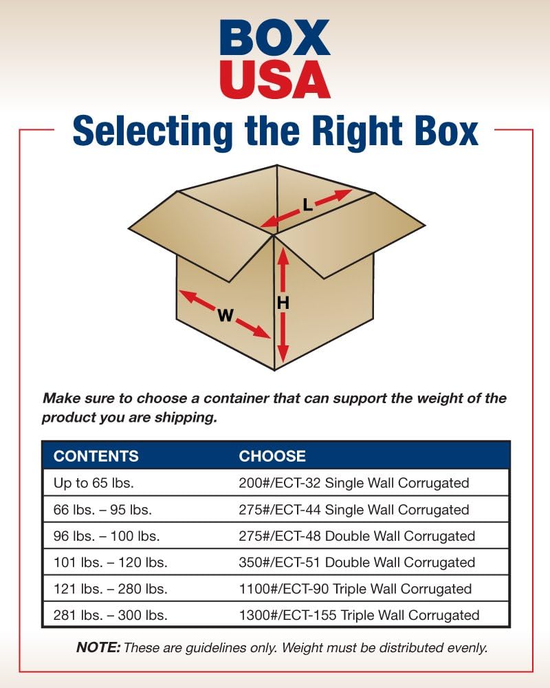 BOX USA Shipping Boxes Medium 16"L x 12"W x 12"H 15-Pack, Card...