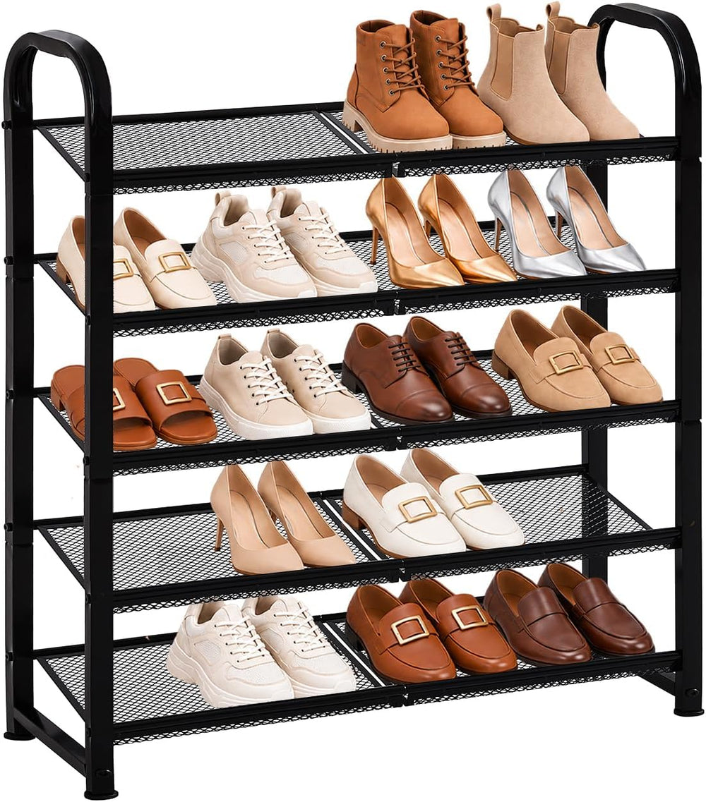 STORAGE MANIAC 5 Tier Shoe Rack, Heavy Duty Metal Shoe Organizer