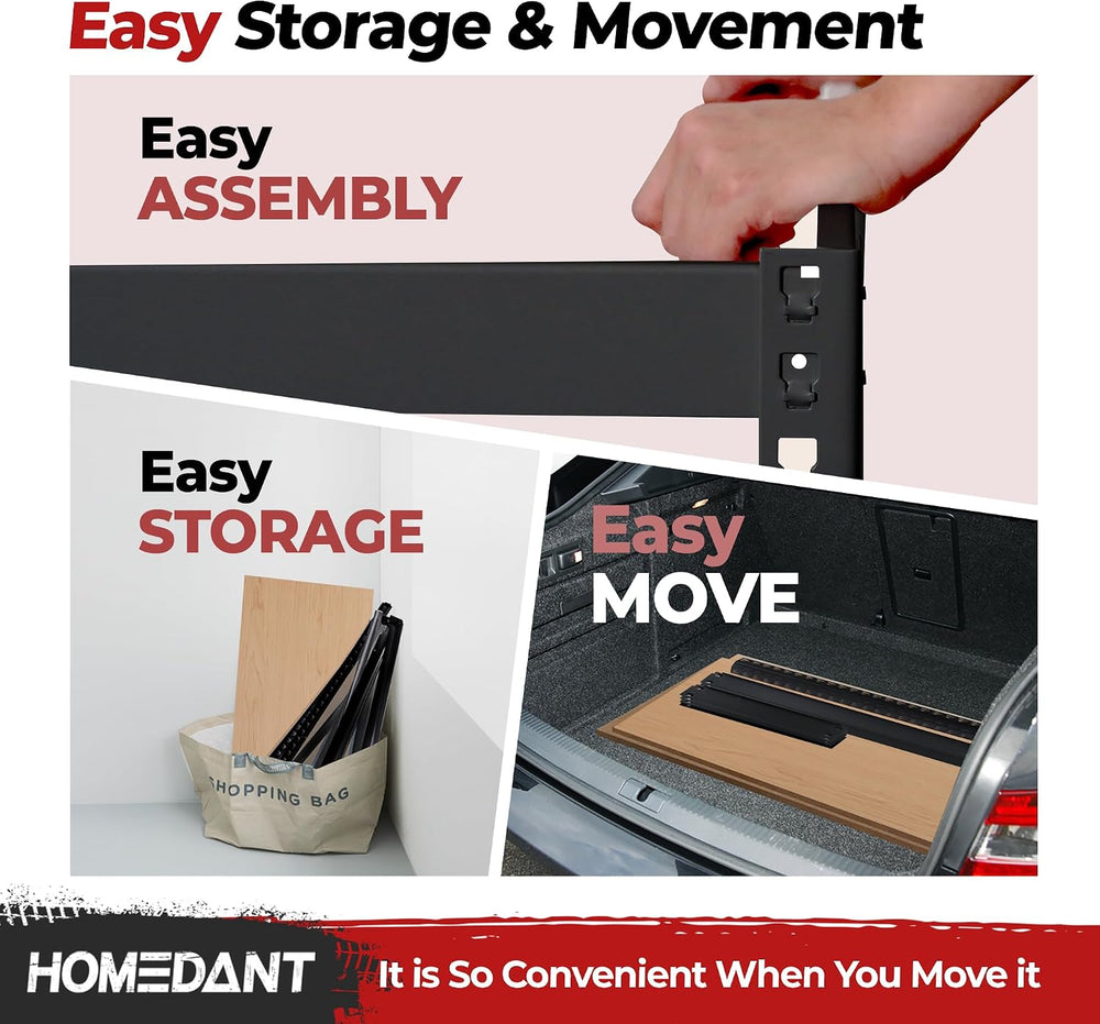 HOMEDANT Black 47.7" W 5 Tier Storage Shelves Garage Shelving Unit Metal