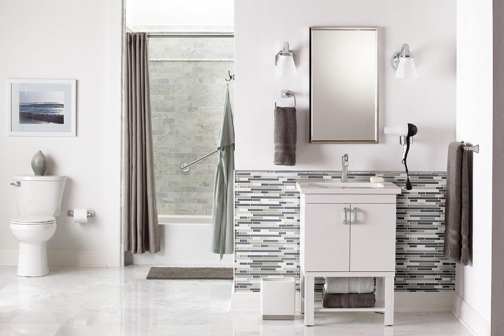 Moen YB5186CH Voss Collection Modern Square Wall Mount Bathroom Hand Towel Ri...