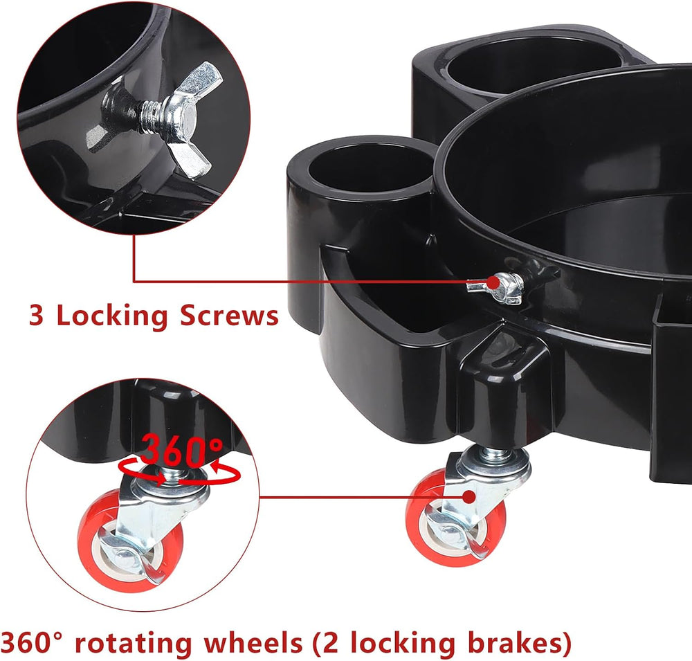 LCGP Bucket Dolly 5 Gallon Car Wash Professional Cleaning Bucket with Heavy D...