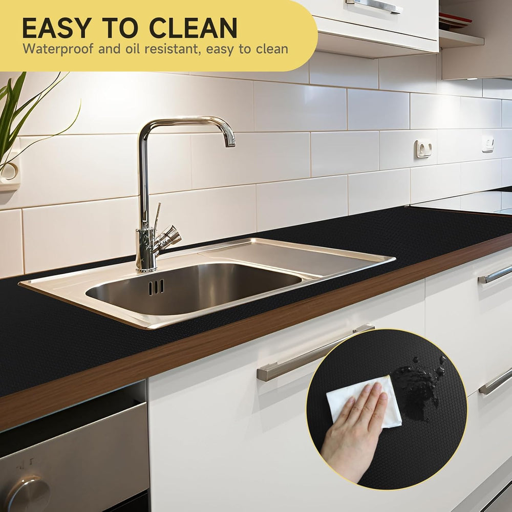 WochiTV Adhesive Shelf Liner 23.6 X 240 Inches Peel and Stick Kitchen Liner f...
