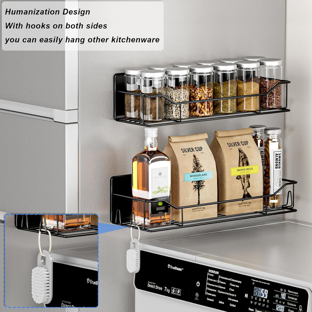 Magnetic Spice Rack for Refrigerator,8 Pack Magnetic Fridge Shelf, Moveable S...