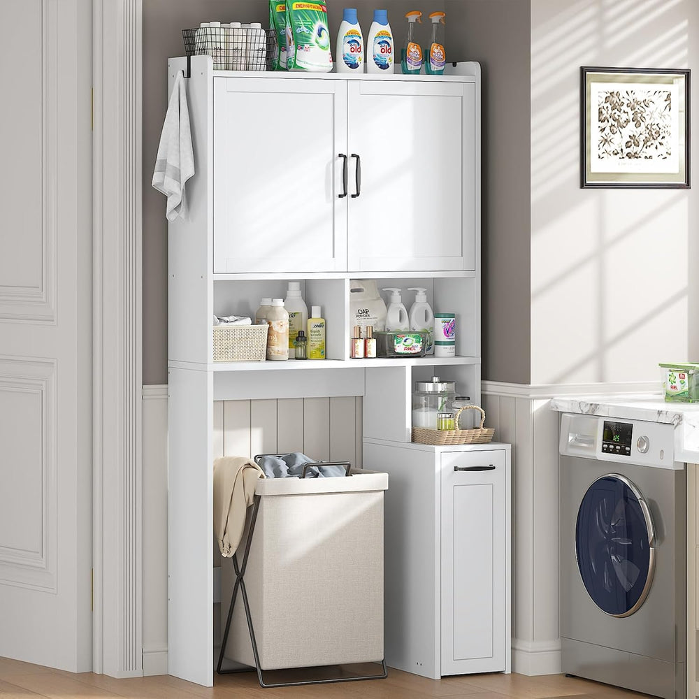 Over The Toilet Storage Cabinet with Pulley Small Bathroom Storage Cabinet, S...