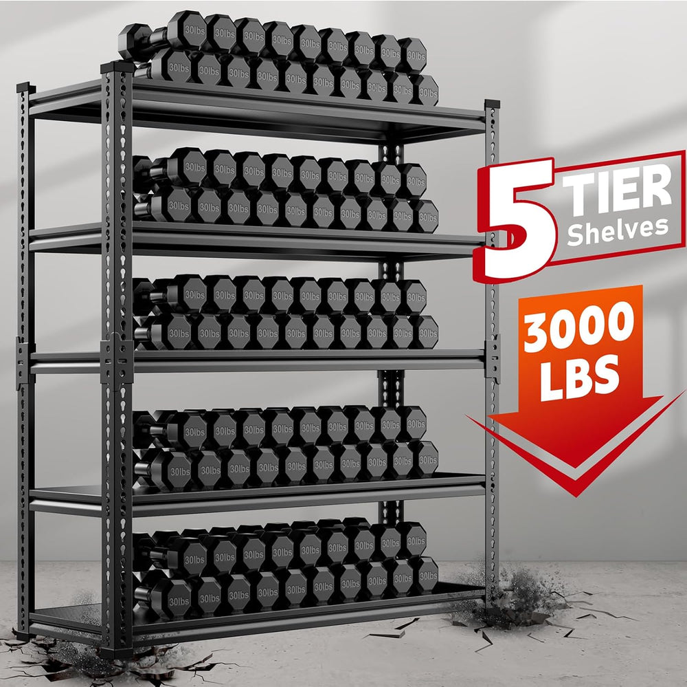 Lauxery 5-Tier Heavy Duty Garage Shelving, 48 x24 x72 in