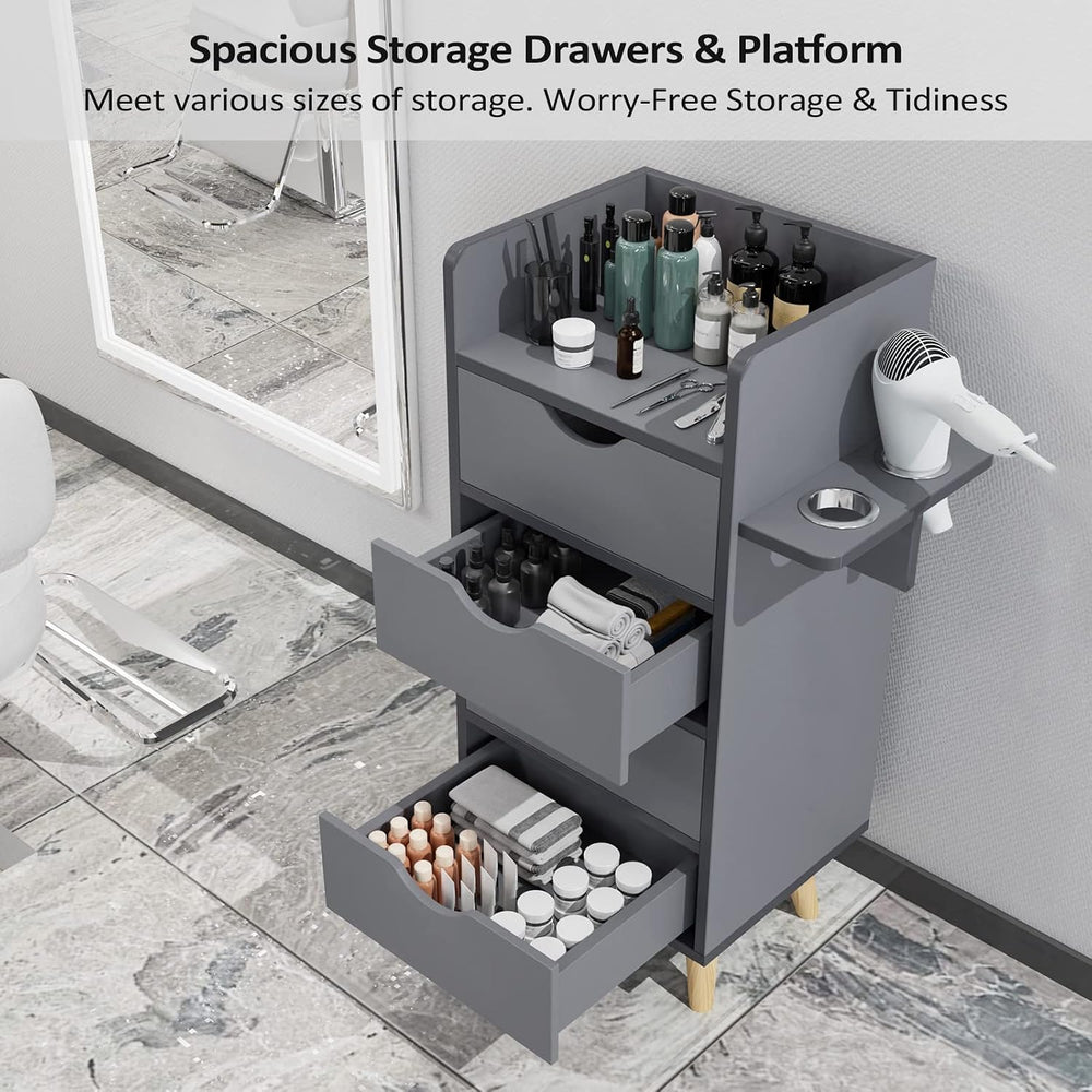 OmySalon Salon Station, 4 -Layer Beauty Barber Salon Styling Station Organize...