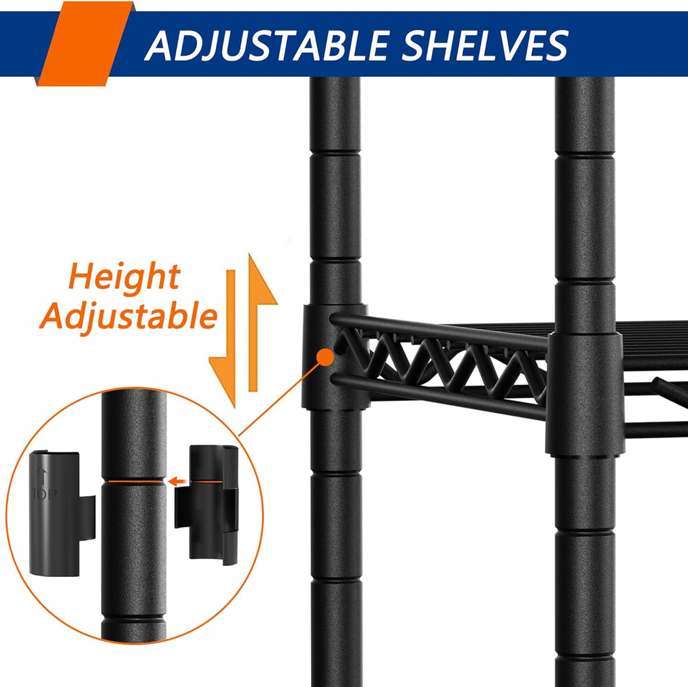 Soywey 4-Shelf Adjustable Heavy Duty Storage Shelving Unit, Metal Organizer W...