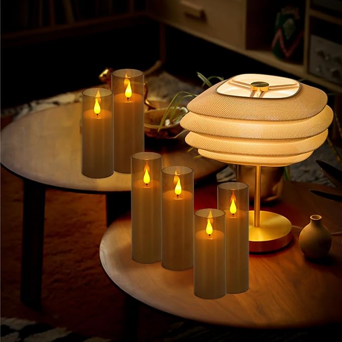 Halloween Decoration Flickering Flameless Candles Battery Operated Timer Led ...