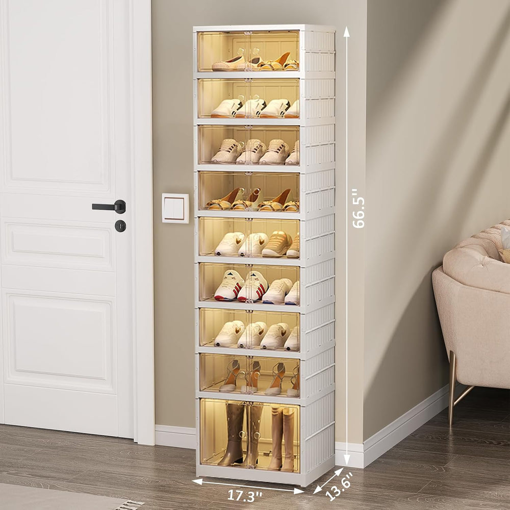 SYNCVIBE Shoe Rack Organizer for Entryway, 9 Tiers, 18 Pairs, 17.3" Wide