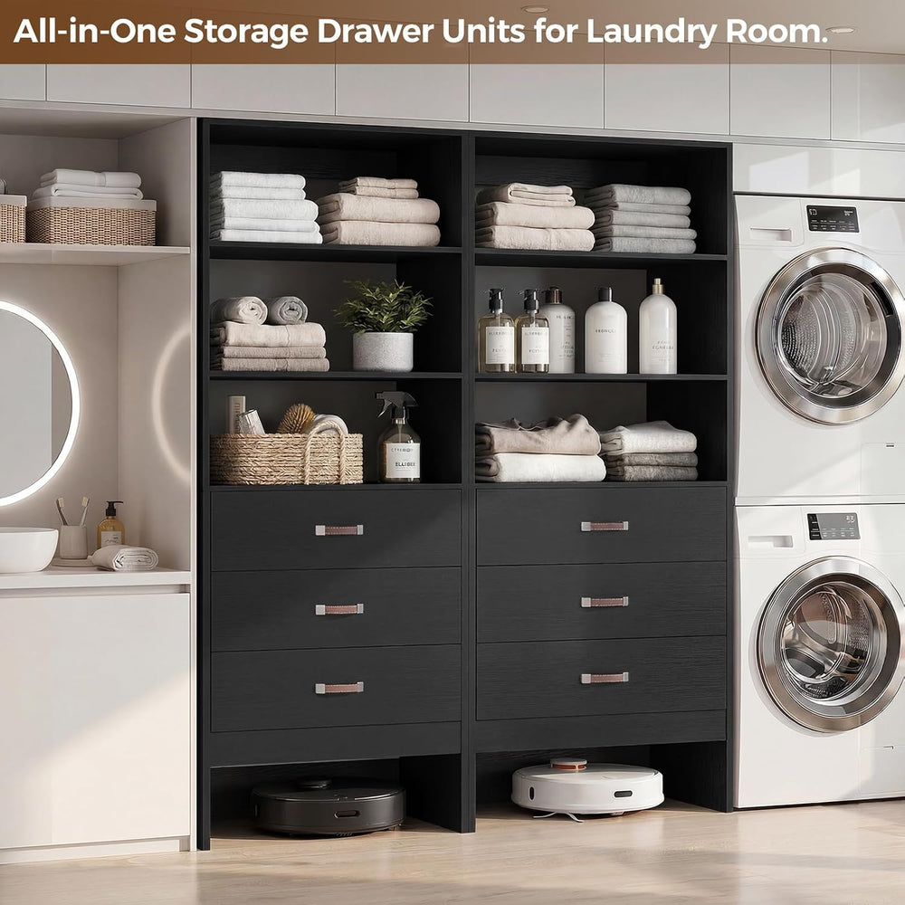 Armocity 4FT Closet System with Leather Handles, 48" Walk-in Closets Sto...
