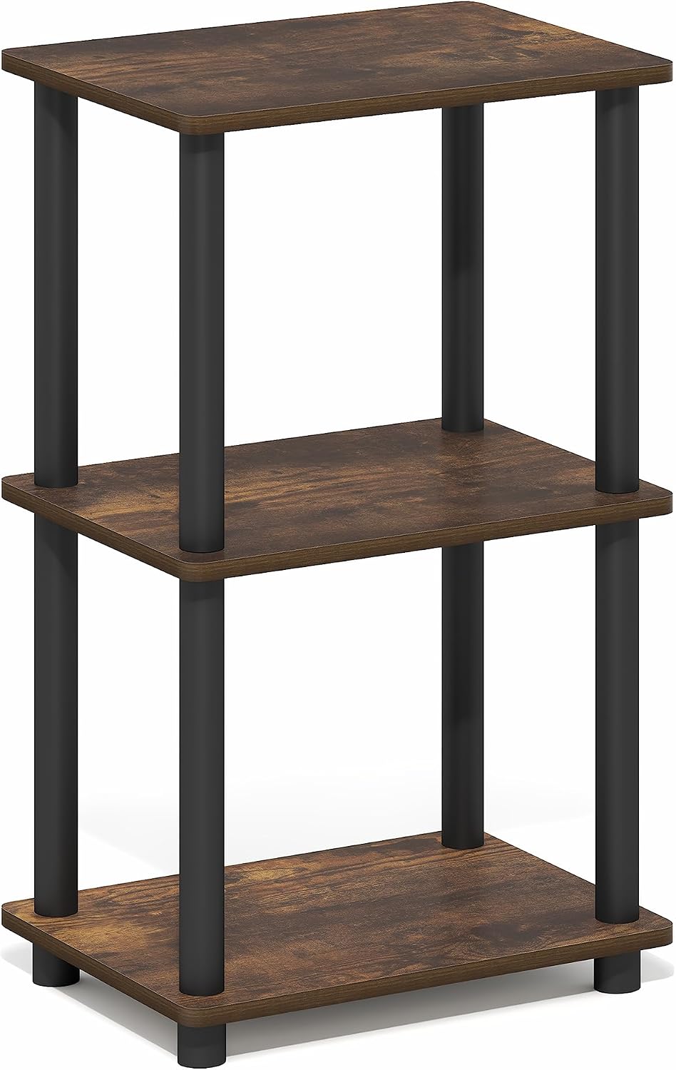 Furinno Turn-N-Tube Storage Shelves, 3-Tier Open Frame Book Shelf, Standing C...