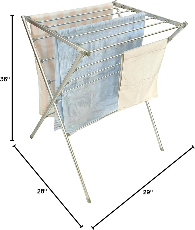 TOTES BABIES Premium Aluminum Foldable Laundry Rack