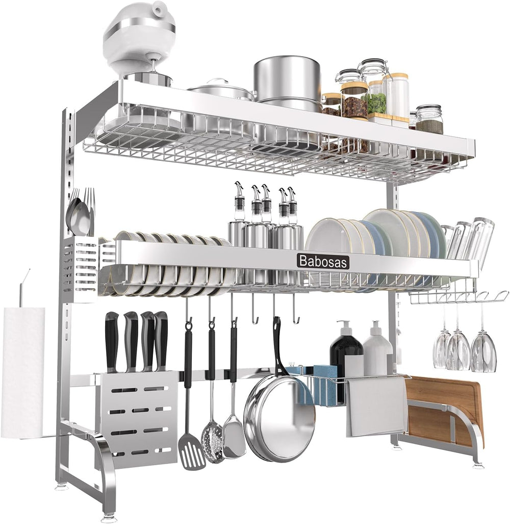 Over The Sink Dish Drying Rack,3 Tier Adjustable Length (25.5'' to 37...