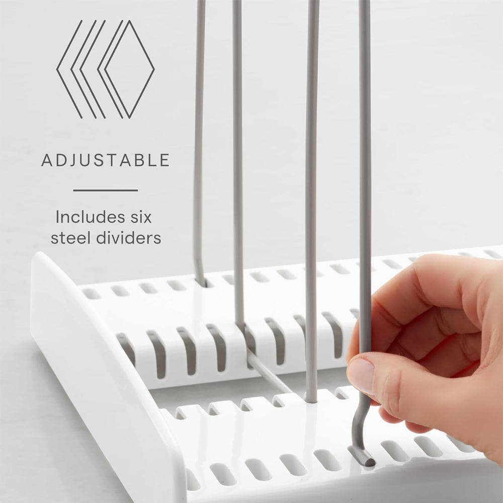 YouCopia StoreMore Cookware Rack with Tall Steel Wires, Adjustable Pan and Li...