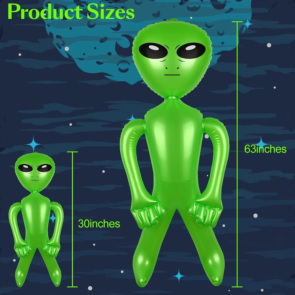 6 Pack 63 Inch Giant Inflatable Alien 31.5 Inch Jumbo Blow Up Alien Green Inf...