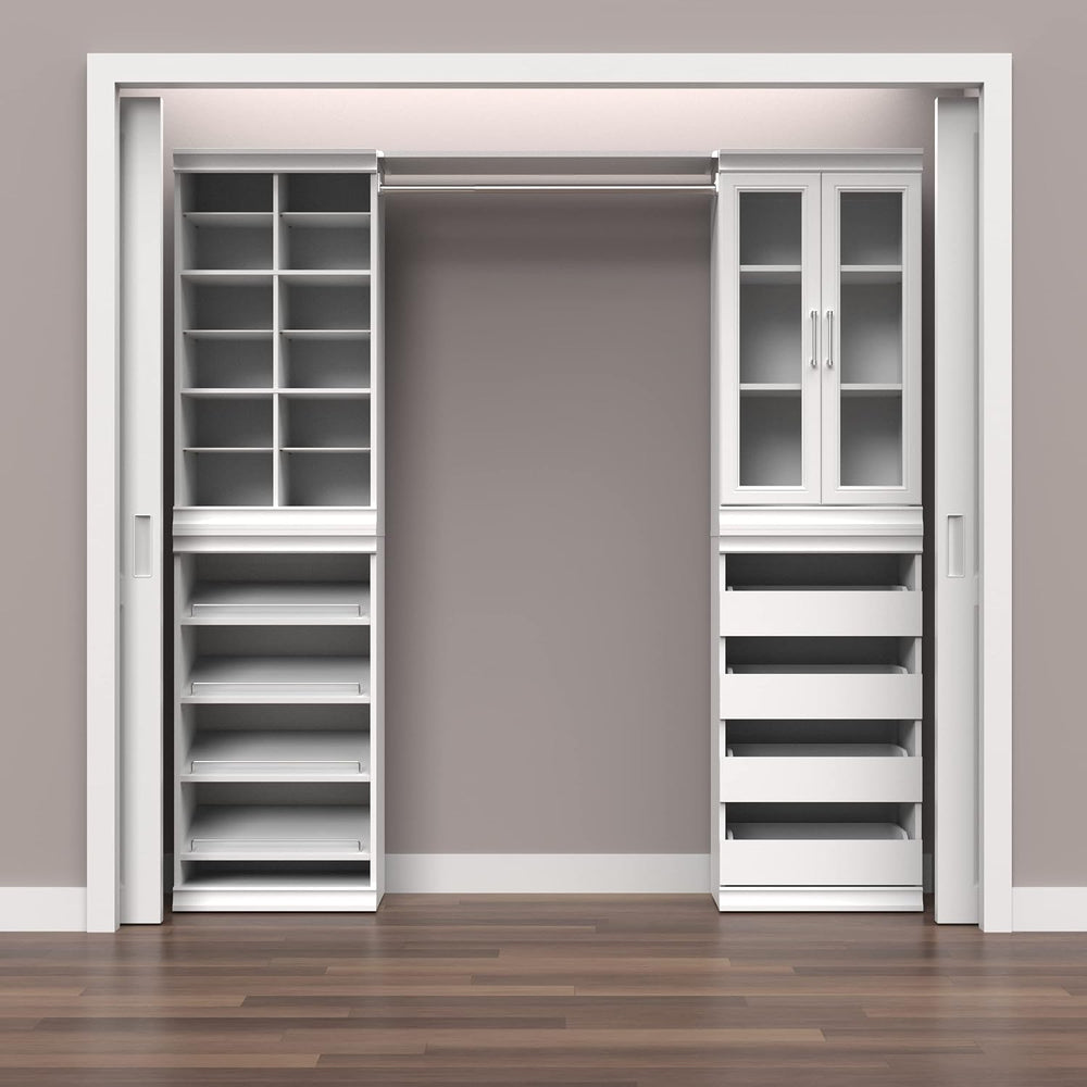 ClosetMaid Modular Storage Shelf Unit with Angled Shoe Shelves, White