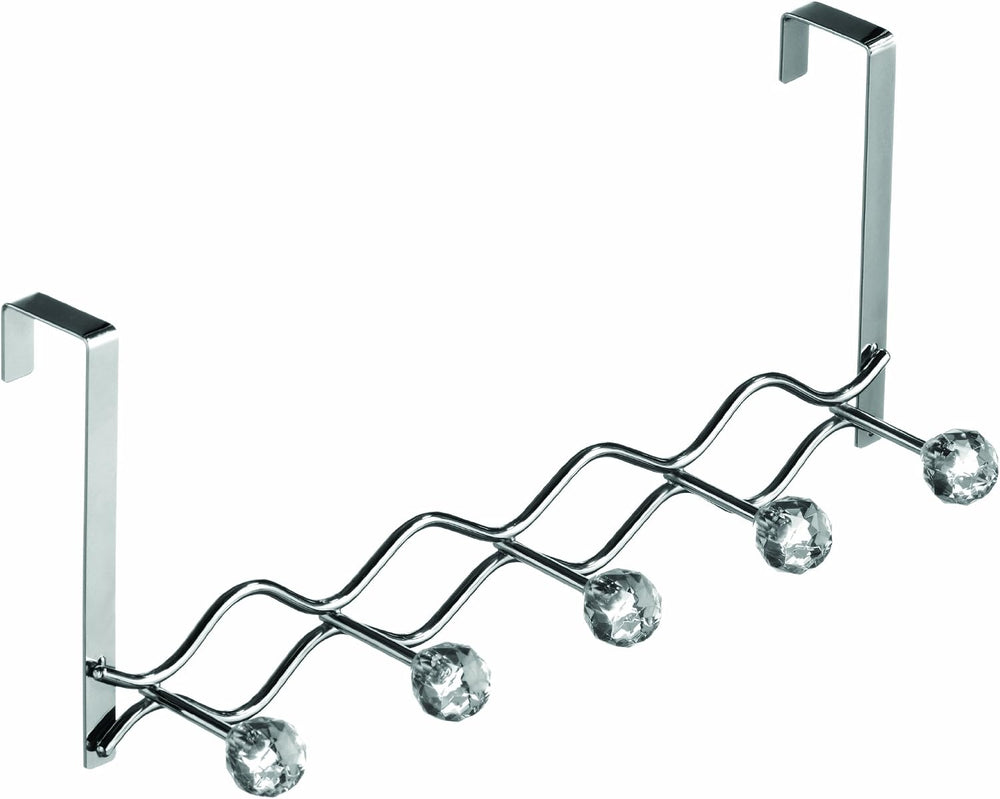 Premier Housewares 5 Diamante Hook Over Door Hanger - Clear