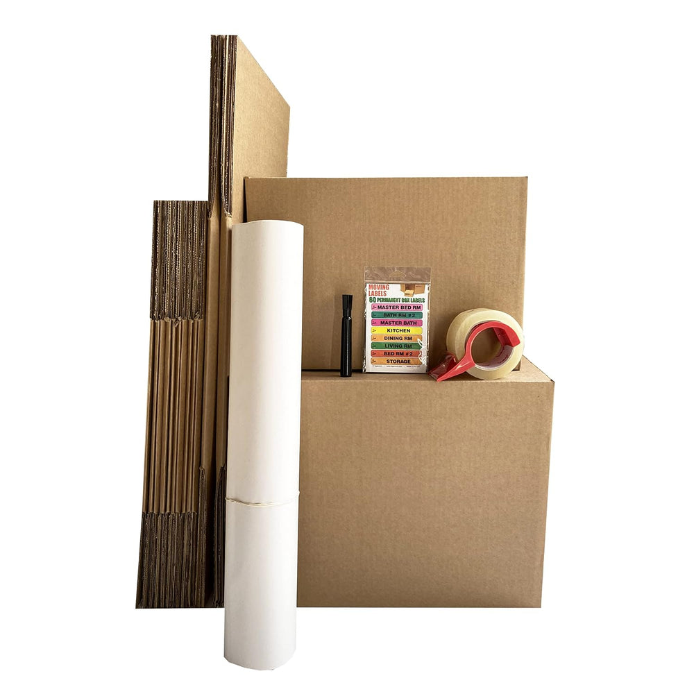 Uboxes Moving Boxes 1 Room Bigger Moving Kit - 14 Boxes Plus Supplies & T...