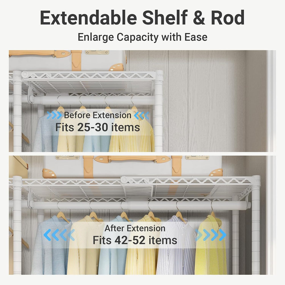 VIPEK X4 Expandable Heavy Duty Clothes Rack Wardrobe Closet Organizer White