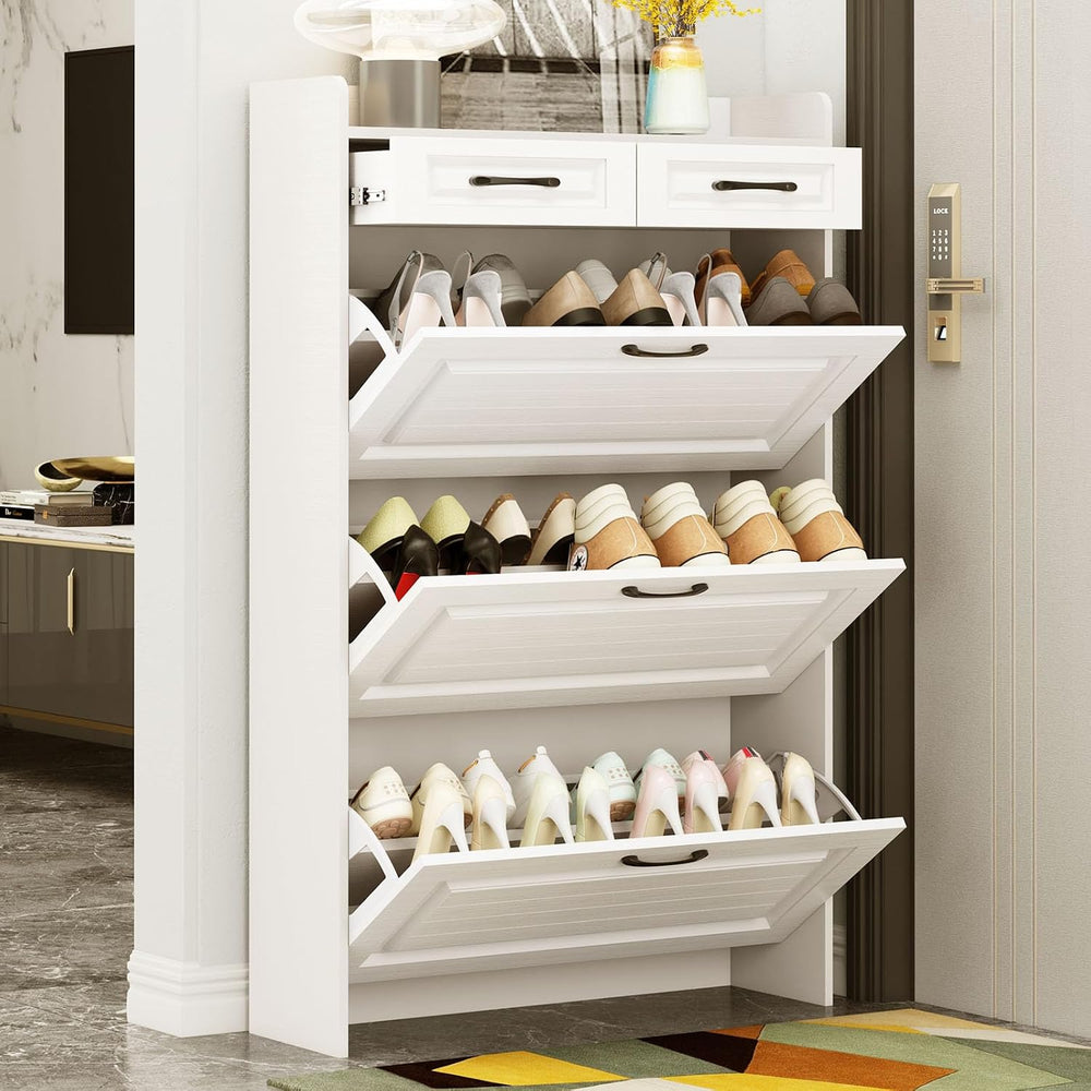 Shoe Cabinet Storage for Entryway with 3 Large Flip Drawers & 2 Drawers