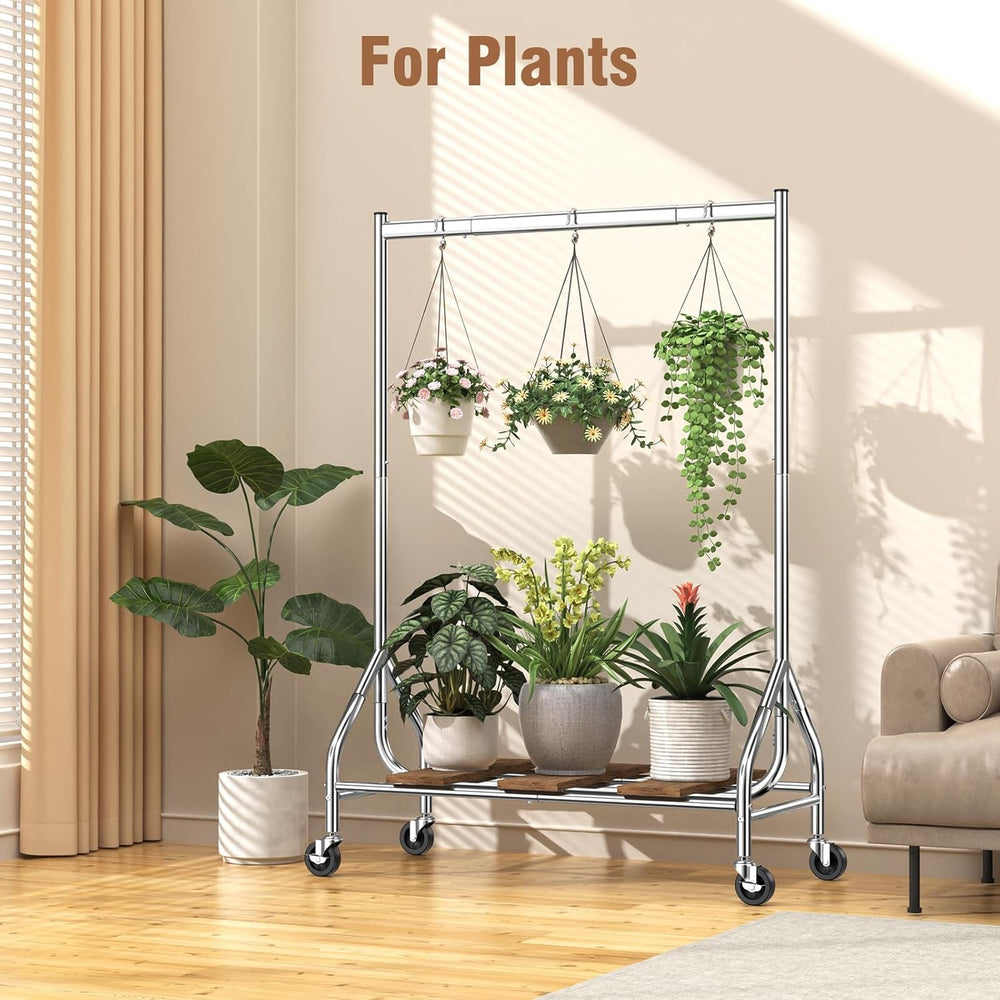 EAGMAK Heavy Duty Clothes Rack Load 420 LBS, Rolling Garment Rack with Lockab...