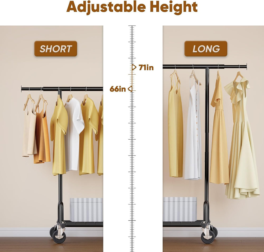 HOKEEPER Clothes Rack Collapsible Clothing Rack Capacity 525LBS Black