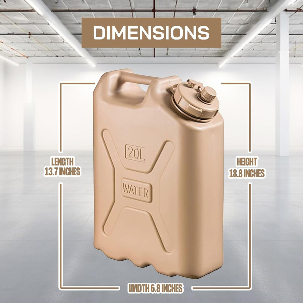 Scepter Military Style Water Storage Container for Camping, Sand, 5 Gallon