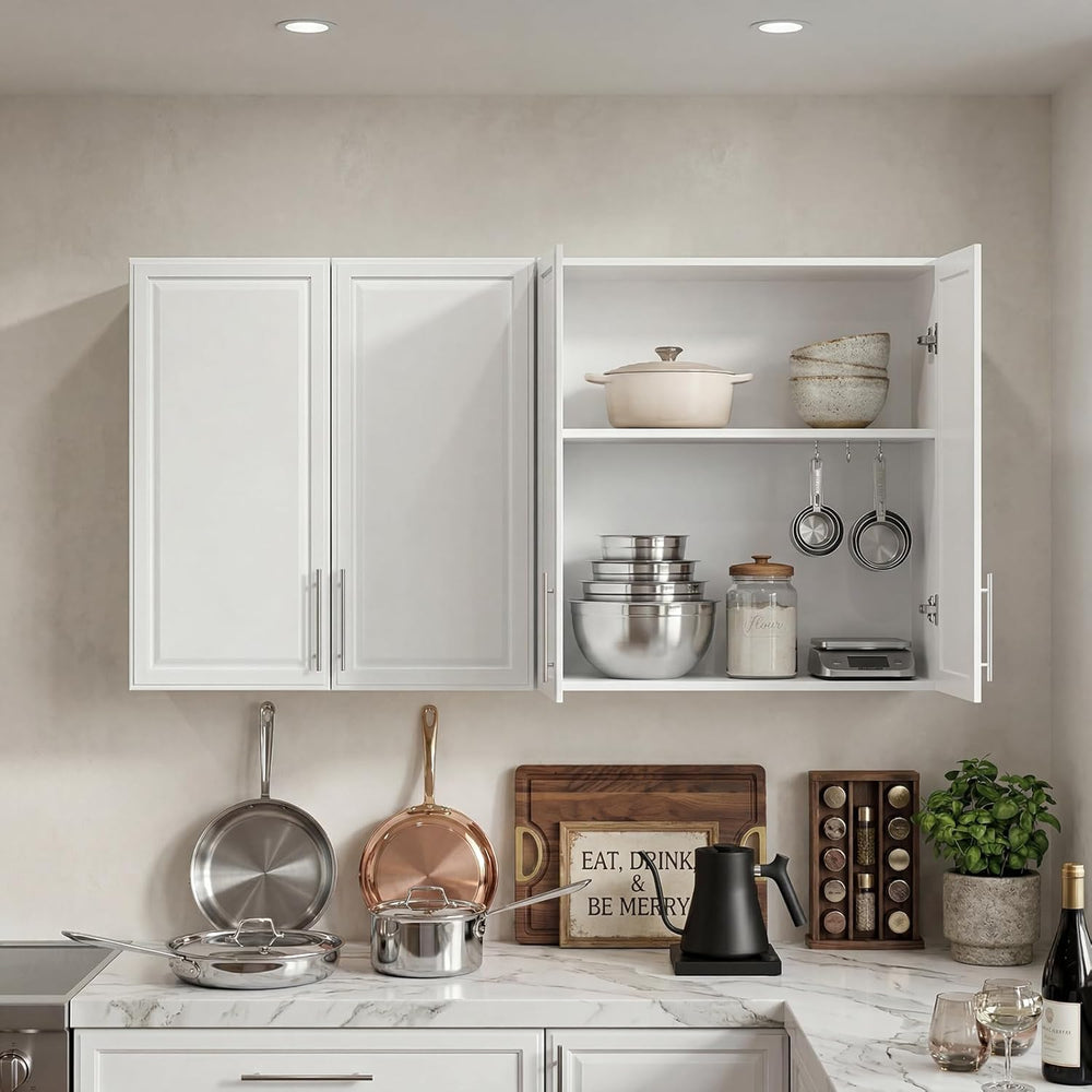 FIMELLO 59" Wall Cabinets for Laundry Room, Laundry Room Cabinets Wall M...