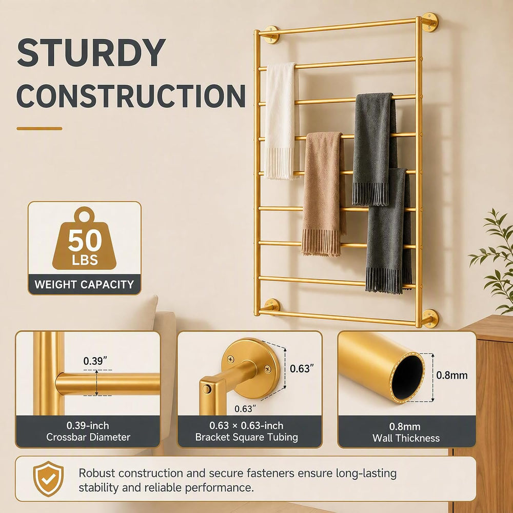 10 Tier Wall Mounted Rack,Scarf Display Stand,Belt Pants Hangers Scarves Hija...