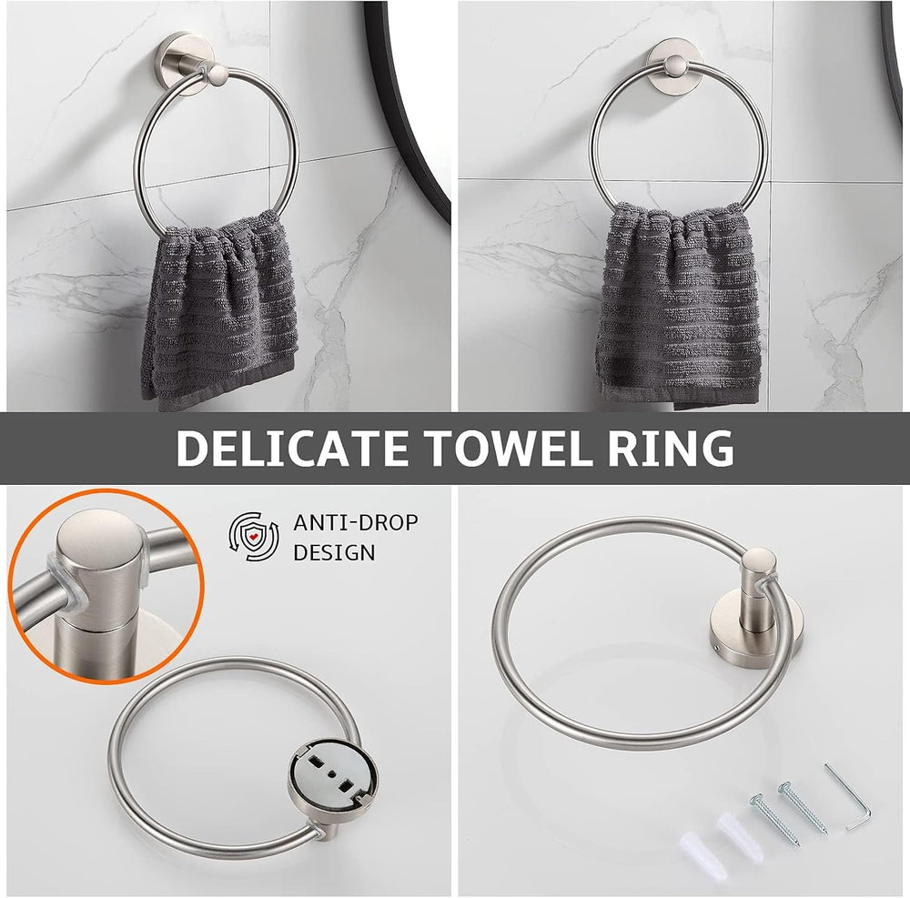 BGL Bathroom Accessory Set,4-Piece Brushed Nickel Towel Racks for Bathroom, 2...