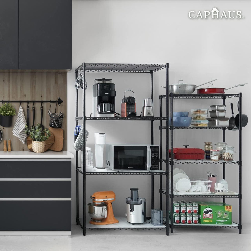 CAPHAUS NSF Heavy Duty Wire Shelving w/Wheels, Leveling Feet & Liners, St...