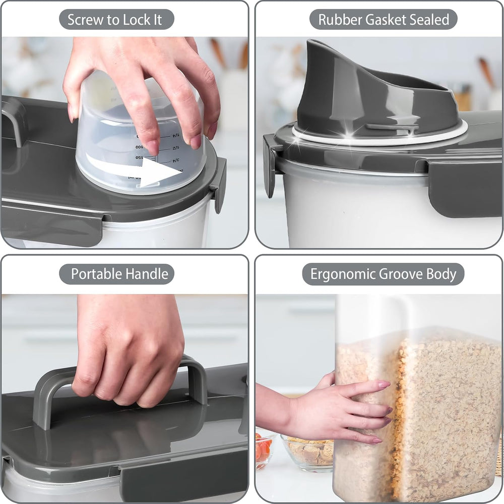 Komzon Rice Storage Containers, Airtight Cereal Containers Storage, BPA Free ...
